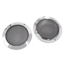 sourcingmap 2Pcs 4.9 Inch Chrome Plating Car Audio Woofer Subwoofer Mesh Cover