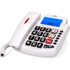 SPC Comfort Volume 2 - Landline Telephone for Seniors, Large Buttons, Volume Amplifier, Hearing Aid Compatible, 3 Direct Memory, Caller ID and Light Signal - White