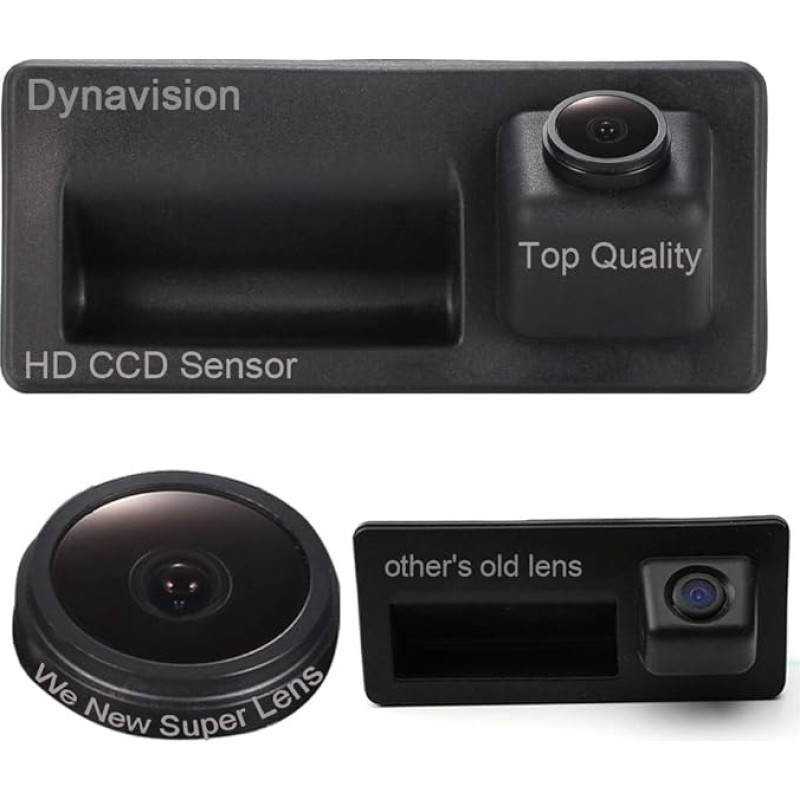 Rückfahrkamera wasserdicht Nachtsicht Auto Rückansicht Kamera Einparkhilfe Rückfahrsystem,Schwarz für Trunk Handle Audi/A4 /VW/Tiguan/Touareg/Skoda/Porsche