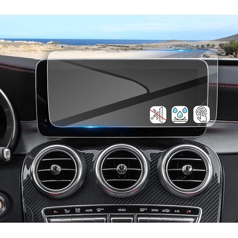 Coleya Navigation Screen Protector Compatible with Mercedes Benz C-Class W205 2018-2021, Tempered Glass Screen Protector, 9H Anti-Scratch GPS Screen Protector (10.25 Inches)