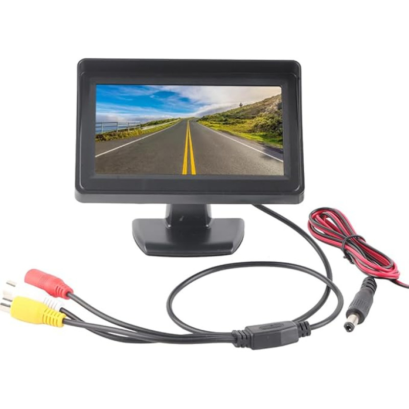 Yoidesu Rear View Camera Kit with 4.3 Inch LCD Black Waterproof Digital Rear View Camera Kit for Car SUV Van Truck