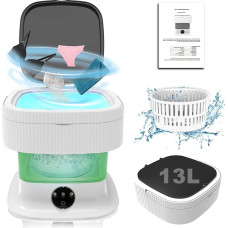 Mini Washing Machine, 13 L, 2 kg, 2 in 1 Improved Portable Washing Machine, Deep Cleaning of Underwear, Baby Clothes, Small Clothes for Homes, Dormitories, Hotel, Green