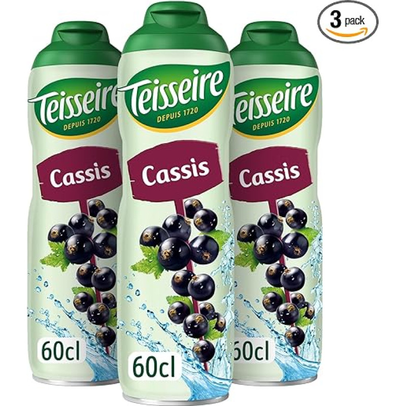 3 Sirupas Cassis (Juodųjų serbentų uogų) Teisseire - 3 x 0,6 l