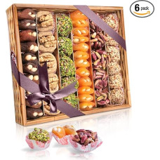 Sveikų užkandžių mišinio dovanų krepšelis, veganiškų saldumynų mišinys, be glitimo, džiovinti abrikosai, pistacijos, migdolai, figos su graikiniais riešutais, datulės, džiovinti vaisiai, dovanų rinkinys (800 g (su figomis))