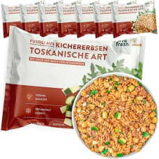 LiveFresh Fusilli Tuscany | 7 x 400 g Vegan Diet Ready Meals | Mažai angliavandenių turintis maistas su 24 g baltymų ir tik 360 kcal vienoje porcijoje | Greitas paruošimas | Švelnus šokas su glazūra