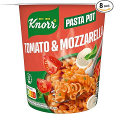 Knorr Makaronų užkandžių puodelis su pomidorais ir mocarela Skanus mažas patiekalas, paruoštas vos per 5 minutes 8 x 63 g