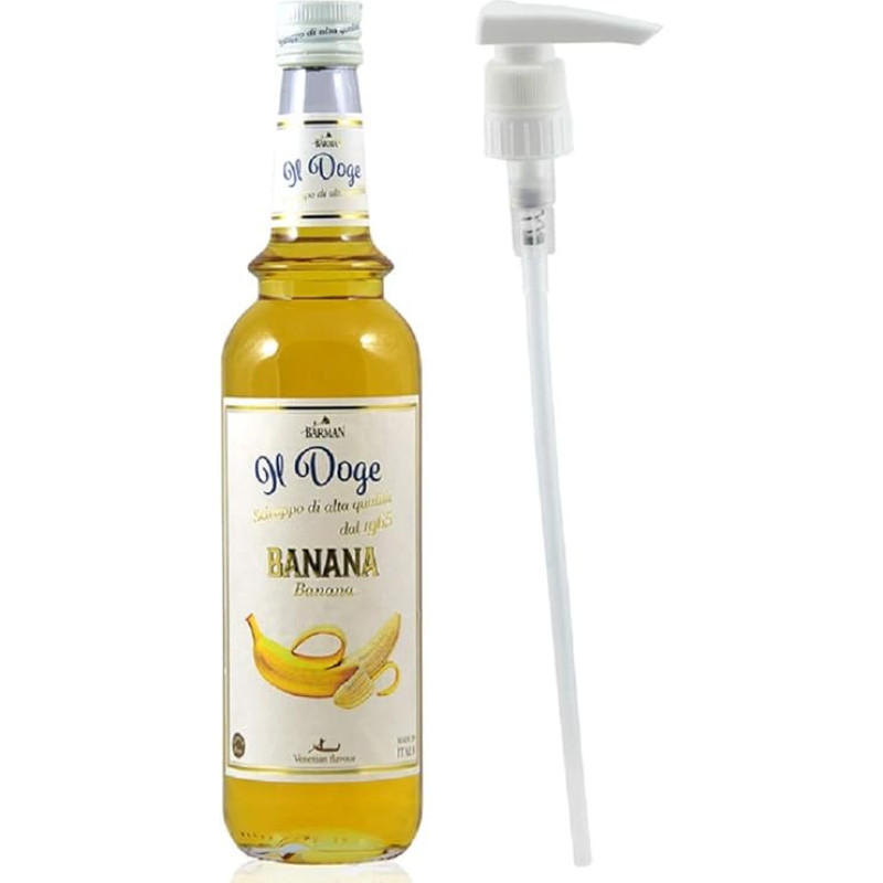 Il Doge Sirup Banane 0,7 Liter Barsirup Cocktailsirup incl. Dosierpumpe