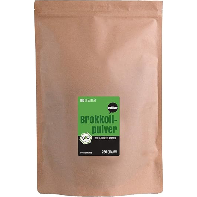 Wohltuer Organic Broccoli Powder Field Fresh and Gently Ground from Germany, 250 g