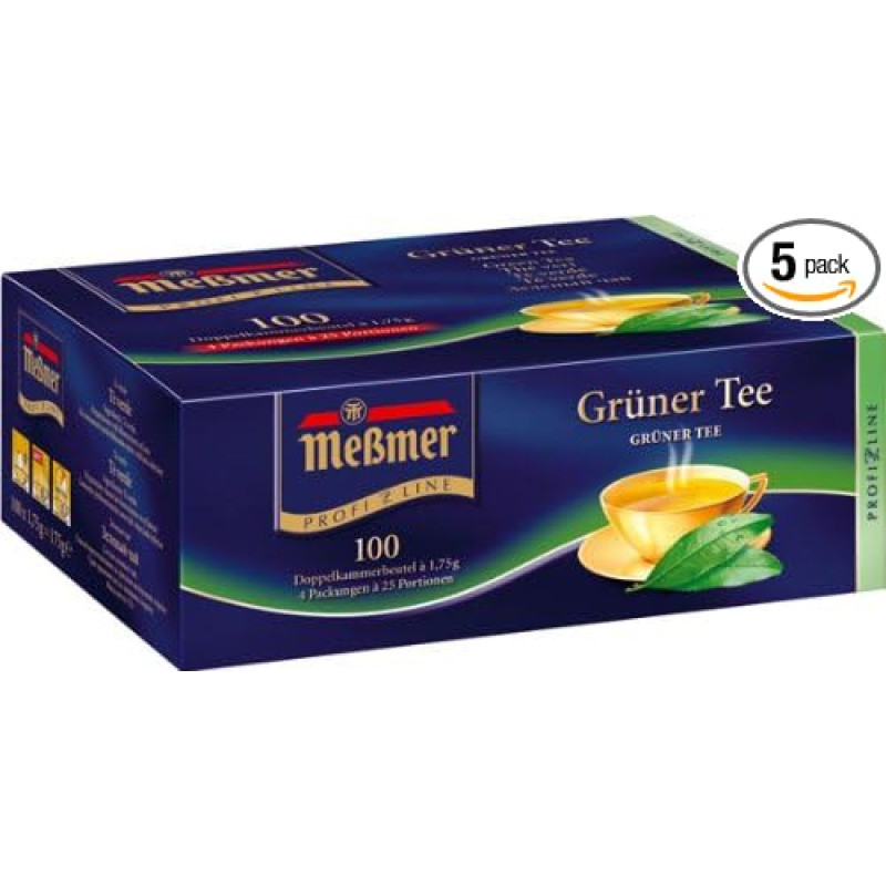 Meßmer ProfiLine Green Tea 100 x 1.75 g Pack of 5 (5 x 175 g)