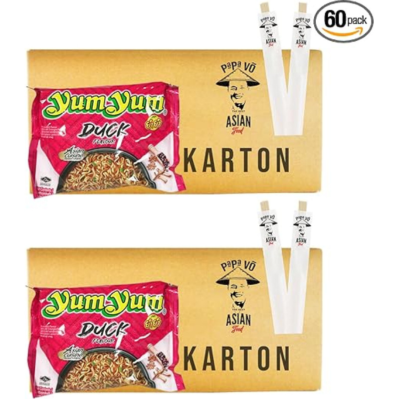 60 Pack (60 x 60 g) Yum Yum Instant Noodle Soup Duck Flavour (Papa Vo ®)