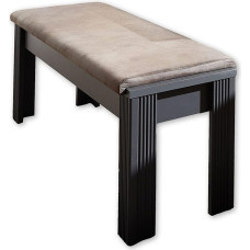 Stella Trading Jasmin Bench in Brown, Graphite, Dining Room Bench in Leather Look for Your Living and Dining Area in Country House Style, 126 x 48 x 41 cm (W x H x D)