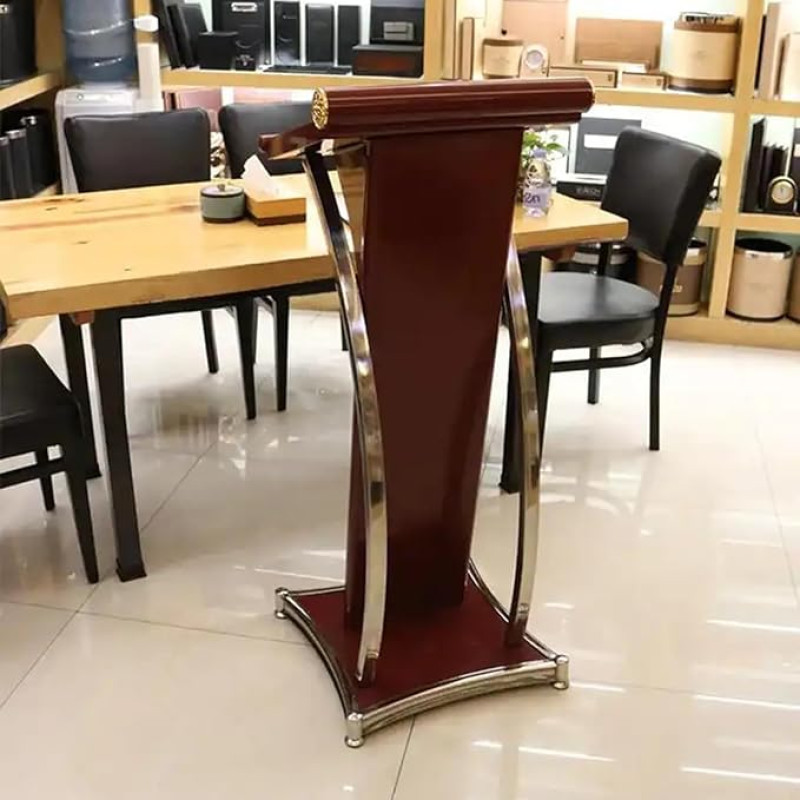 Lecterns Pulpitos Para Iglesias/Iron Podio for Auditorium/Conference/Community - Lectern Stand with Pen/Pencil Tray and Slant Desktop. Modern Pulpit for Computer, Laptop, Bu
