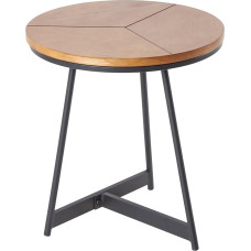 Riess Ambiente Oak Elegance Design Side Table 45 cm Oak Black Metal Frame Round Living Room Table Sofa Table