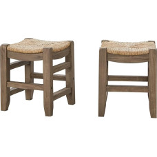 Alaterre Furniture Newport ANNP202071 Holzhocker mit Rush-Sitzen, 45,7 cm, 2 Stück