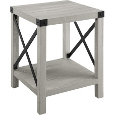 WE Furniture Modern Farmhouse Square Side End Table, Stone Grey