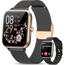 RUXINGX 2024 Women's Smartwatch 1.83 Inch HD Watch with Phone Function Menstrual Cycle Heart Rate Sleep Monitor SpO2 IP68 Sports Watch Fitness Tracker Pedometer for iOS Android Rose Gold Black