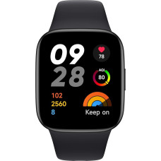 Xiaomi Redmi Watch 3, Black, AMOLED Display, 1.75 Inches, Bluetooth Phone Calls, 12 Day Battery Life, Health Monitoring, French Version