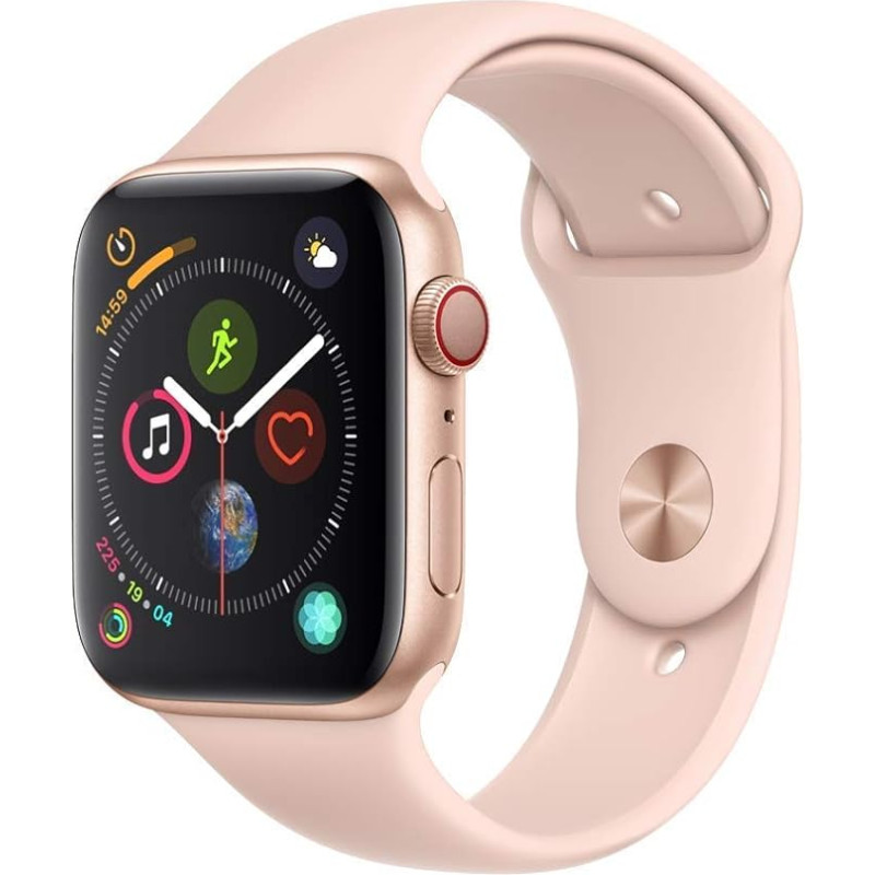 Apple Watch Series 4 44mm (GPS + Cellular) - Aluminiumgehäuse Gold Sandrosa Sportarmband (Generalüberholt)