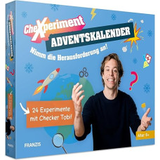 FRANZIS CheXperiment 67220 Advent Calendar, 24 Fun and Amazing Experiments with Checker Tobi, for Children from 8 Years