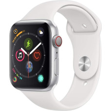 Apple Watch Series 4 (GPS + Zellular, 44MM) Aluminiumgehäuse Silber mit Weiß Sportarmband (Generalüberholt)