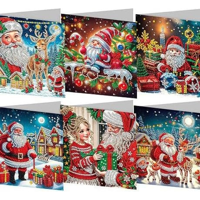 ycyingcheng Pilnas apvalus grąžtas Kalėdų vainikas Diamond Painting Rhinestone rinkiniai, Crystal Rhinestone Painting Pictures for Home Wall Decor (B18)