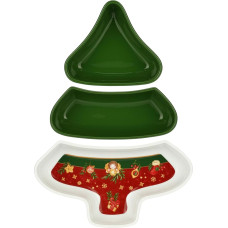 THUN, Porcelain Christmas Tree Appetizer Plate Collection Christmas Surprises Appetizer Plate for Your Appetizers Gift Idea for Christmas 28 x 39 x 5 cm
