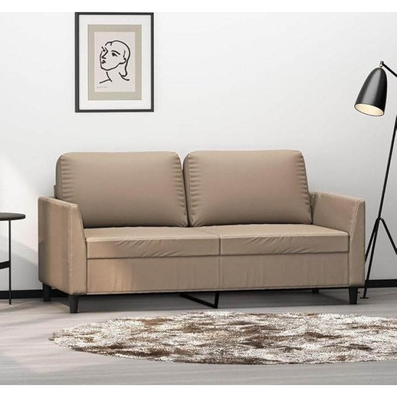 ZEYUAN 359337 2-vietė sofa Cappuccino Brown 140 cm dirbtinė oda, Sofos ir kušetės, Sofa svetainė, Sofa paauglių kambariui, Sofa poilsiui, Sofa miegamajam, Miegamojo sofa, Minkšta sofa