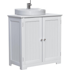 Home Discount Priano Under Sink Bathroom Cabinet Floor Standing Storage Cupboard Basin Unit, White