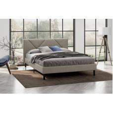 Dmora - Zeffirio Double Bed, Storage Bed Structure, Sommier with Cover, Fabric Bed Frame, Suitable for a Mattress 120 x 190 cm, Dove