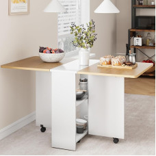 Erdvės taupymo sulankstomas valgomojo stalas 2 pakopų išplečiamas 