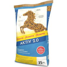 JOSERA Aktiv 2.0 (1 x 15 kg) Premium Horse Food with Vitamin E, Biotin, Selenium and Omega 3, Gentle on the Stomach, Energy Cereal, Fully Mineralised, Pack of 1