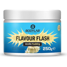 Bodylab24 Flavour Flash Vanilla Pudding 250 g, mažai kalorijų turintys skonio milteliai varškei ir jogurtui, aromatiniai milteliai maistui saldinti, kepti ir rafinuoti, gausu skaidulinių medžiagų