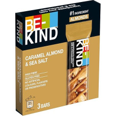 BE-KIND 3 x 30g Gluten Free Snack Bars Caramel Almond & Sea Salt High Fibre Content No Artificial Colors, Flavours or Preservatives