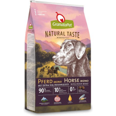 GranataPet Natural Taste Pferd Mono, monoproteinų sausas maistas šunims, maistas be grūdų ir cukraus, visavertis maistas suaugusiems šunims, 4 kg
