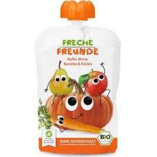 FRECHE FREUNDE Organic Vegetable Squeeze Apple, Pear, Carrot & Pumpkin, Baby Food from the 6th Month, Vegan, Gluten-Free, (1 x 100 g)
