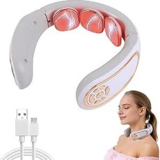 Neck Massager, Neck Massager with 3 Heat, Electric Neck Massager, Wireless 4 Modes, Pulse Massage, 15 Intensity Levels for Relaxing for Neck, Shoulder