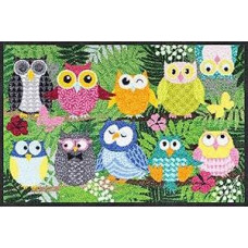 Salonloewe Door Mat Jungle Owls 050 x 075 cm Door Mat for Outside House Entrance Dirt Trapper Mat
