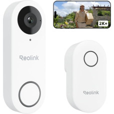 Reolink 5MP Video Doorbell Camera with Chime, 3:4 Head-to-Foot View, 180° View, 5/2.4GHz Wi-Fi, Person/Parcel Detection, Waterproof, Smart Alarms, Wired, Video Doorbell WiFi White