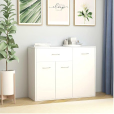 TJROO Komoda su stalčiais ir durelėmis, 88 x 30 x 70 cm, spintelė, komoda, skirta svetainei, prieškambariui, taupanti erdvę, medinė, daugiasluoksnė, balta