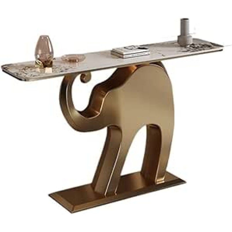 Įėjimo stalas Modernus sofos stalas Konsolinis stalas su dirbtinio marmuro stalviršiu ir auksiniu pagrindu Šiuolaikinis siauras ilgas akcento stalas prieškambario, prieškambario, fojė, koridoriaus, svetainės konsolėms