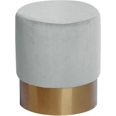 Qiyano Stool Dressing Table Pouf Velvet Stool in Various Sizes and Colours with Gold Trim for Living Room Bedroom or Dressing Room Small Round Colour: Mint Green