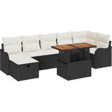 Rantry Garten-Sofa-Set mit Kissen 8 pcs Schwarz Poly Rattan Model3359946