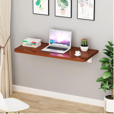 An der Wand montierter schwebender Klapptisch, Esstisch mit Klappblatt, Kleiner Holzschreibtisch, ausklappbarer Tisch, Arbeitsstationsregal mit verstellbaren Stahlhalhalterungen, für kleine Bü