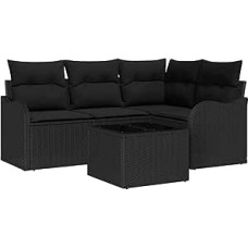 Gartensofa komplektas Schwarz Poly-Rattan Gartenmöbel Modelis3345693
