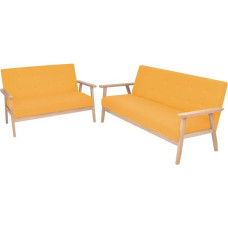 2 dalių sofos komplektas 2 ir 3 sėdimų vietų sofos lovos sofos komplektas Minkšta sofa Gyvenimo baldai Geltonos spalvos