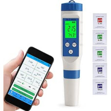 PH Meter - PH TDS EC Salt and Temperature Set, Conductivity Meter with High Accuracy and LCD Display, Water Quality Tester (ATC) for Drinking Water/Swimming/Aquarium/Pools