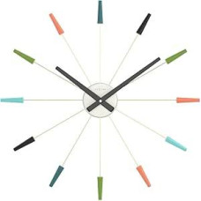 NeXtime 2790 Retro Clock Aluminium Grey Multicoloured 58 cm 2610VI
