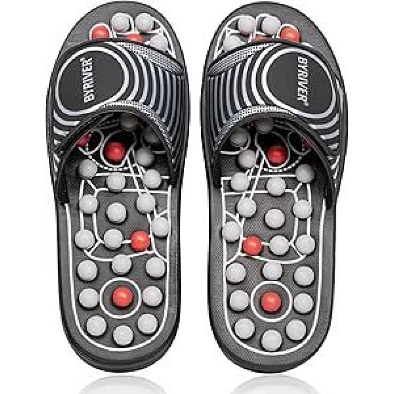 BYRIVER Akupunktūrinis pėdų masažo kilimėlis Roller Flip Flops, refleksologinio masažo įrankiai, arkų skausmo mažinimo priemonė, sveikatos atsipalaidavimo dovanos mamai, tėčiui (BL)