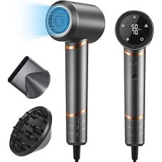 Plaukų džiovintuvas Joninis plaukų džiovintuvas 1600 W kintamosios srovės variklis Greitai džiūstantis profesionalus plaukų džiovintuvas 110 000 apsukų per minutę dideliu greičiu su 2 greičiais (violetinė) (pilka)