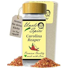 UNCLE SPICE® Carolina Reaper Flakes - 35 g aštriausios pasaulyje aitriosios paprikos dribsnių elegantiškame prieskonių indelyje - Gringo Killer - aitriosios paprikos, susmulkintos aitriosios paprikos dribsniai, 1,5 mln.